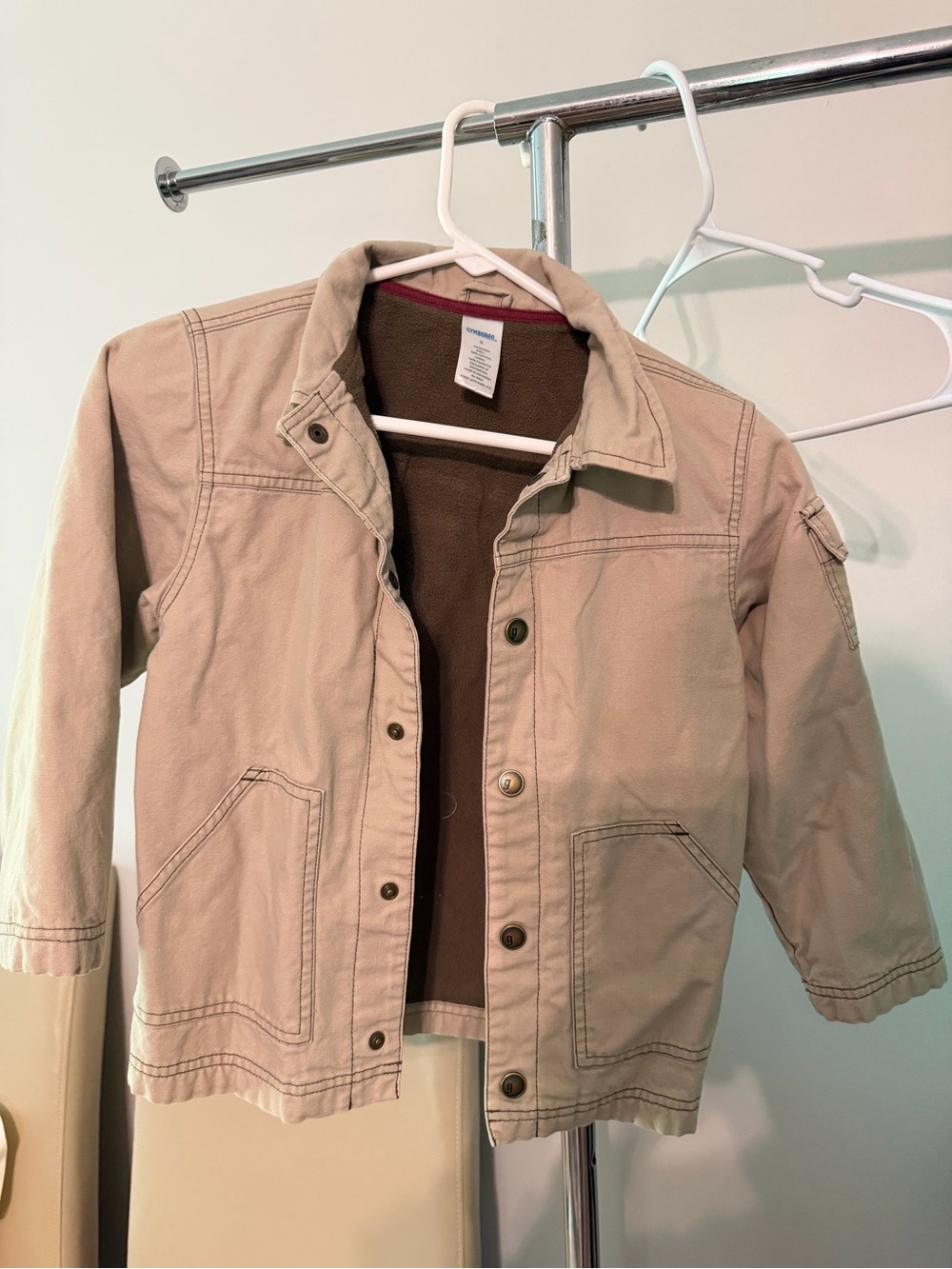 Gymboree Beige/Tan Canvas Fleece Lined Kids Jacket